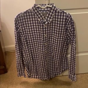 J Crew Men’s Large White and Purple Button Up